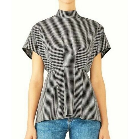 Fame And Partners Sebastian Top Pleated Checkered - Picture 1 of 8